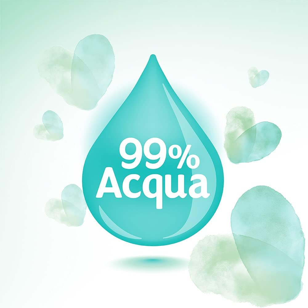 Pampers Acqua Pura Baby Wipes 468 Count (3 csomag) - 99% víz, 100% pamut, 0% műanyag, alkohol és parabének - Ideális tisztító törlőkendő érzékeny bőrre, nedves, hozzáadott összetevők nélkül