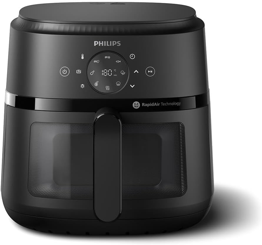 Philips Airfryer 2000 sorozat 4,2 literes - Digitális érintőképernyő, 13 főzési lehetőség, 9 előre beállított funkció, Akár 90%-kal kevesebb zsír a Rapidair technológiával, 1500 W-os teljesítményű készülékek Naty Shop 6,2 liter - Sichtfenster