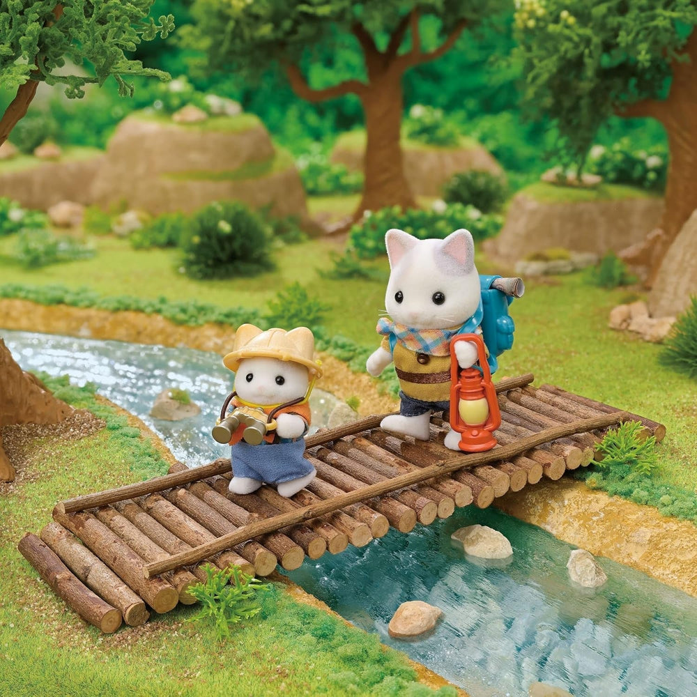 Sylvanian Families - 5763 Két figurás kaland felfedező szett tejes macska apa fiú állatfigura részletes játék 3 éves naty Shop babákhoz