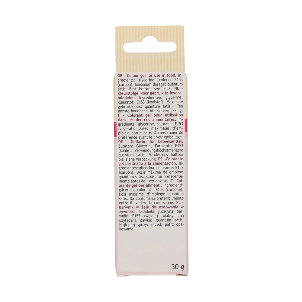 Colorant alimentar Funcakes, gel negru: Colorant alimentar foarte concentrat pentru aluat, cremă, fondant și marțipan. Dozare ușoară. Picătură individuală pentru a crea culori vibrante. Halal. 30 g.