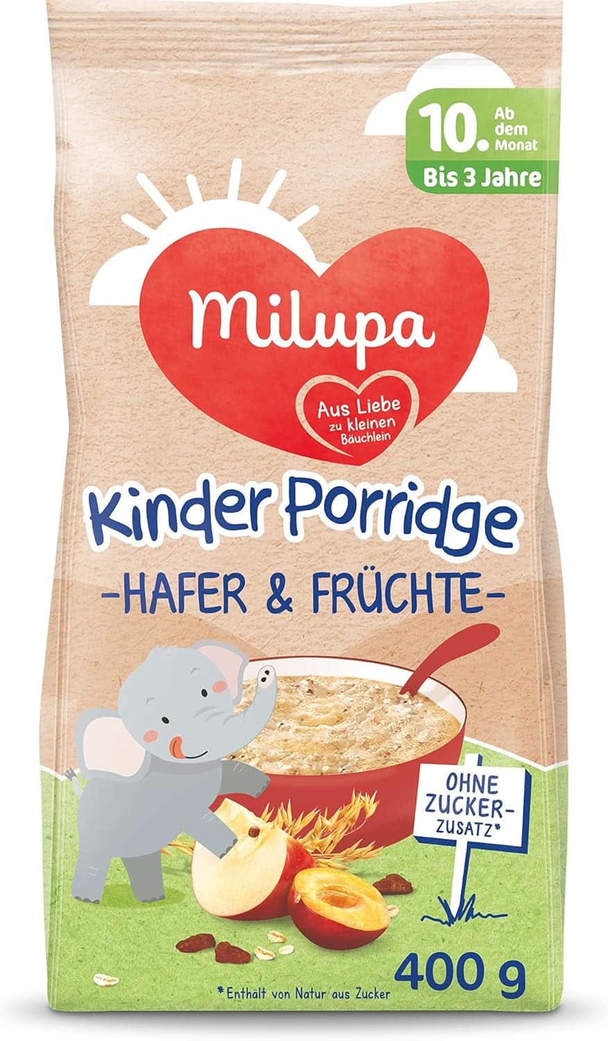 Milupa copii muesli fructe fine - cereale mic dejun muesli de la 1 la 3 ani, fara adaos de zahar, 4 x 400g Mama si Copilul Naty Shop Terci pentru copii Milupa 400 grame