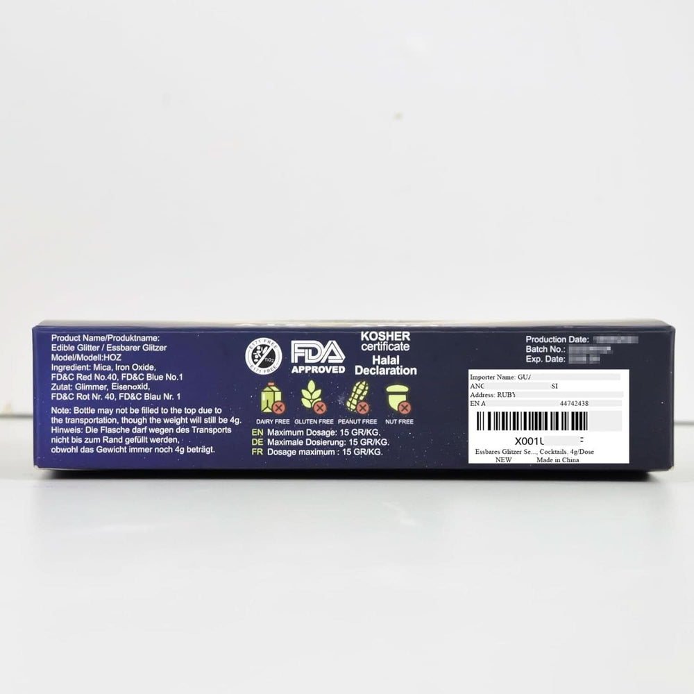 Ehető glitter italokhoz, 4 grammos Glitter Naty Shop