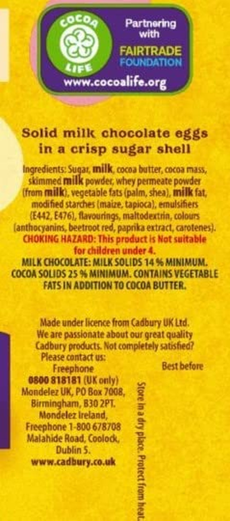 Szilárd zacskó kis csokitojás (80g) egy ropogós cukortálcában (Easter Forms)