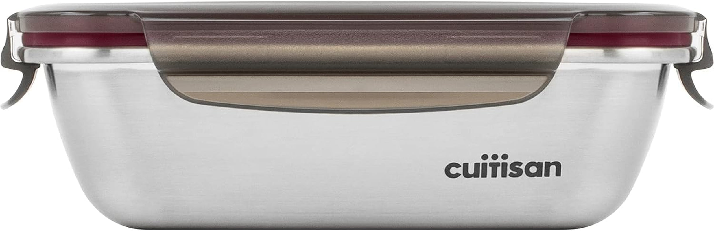 CANDL Cuitisan (Flora) borcan de depozitare a alimentelor din oțel inoxidabil cu capac cu clip, dreptunghiular, potrivit pentru cuptor cu microunde + cuptor, borcan de depozitare, EC7-SS10 2800ml Cutii depozitare alimente Naty Shop 18.4Cm X 13.0Cm X 6.0Cm / 580Ml