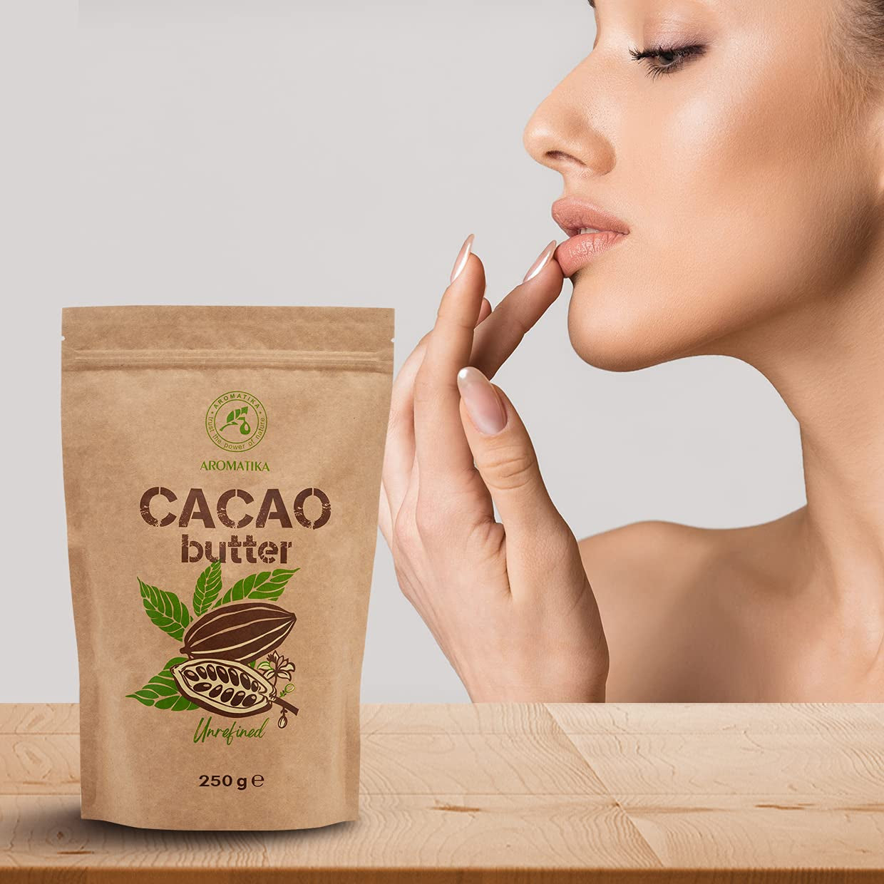 Kakaóvaj - 250g - Theobroma Cacao - Nyers kakaóvaj - Kakaóvaj Stückenben - Kaltgepresst - Unraffiniert - Rein und Naturlich - für Speisen und Hautpflege - Kakaóvaj