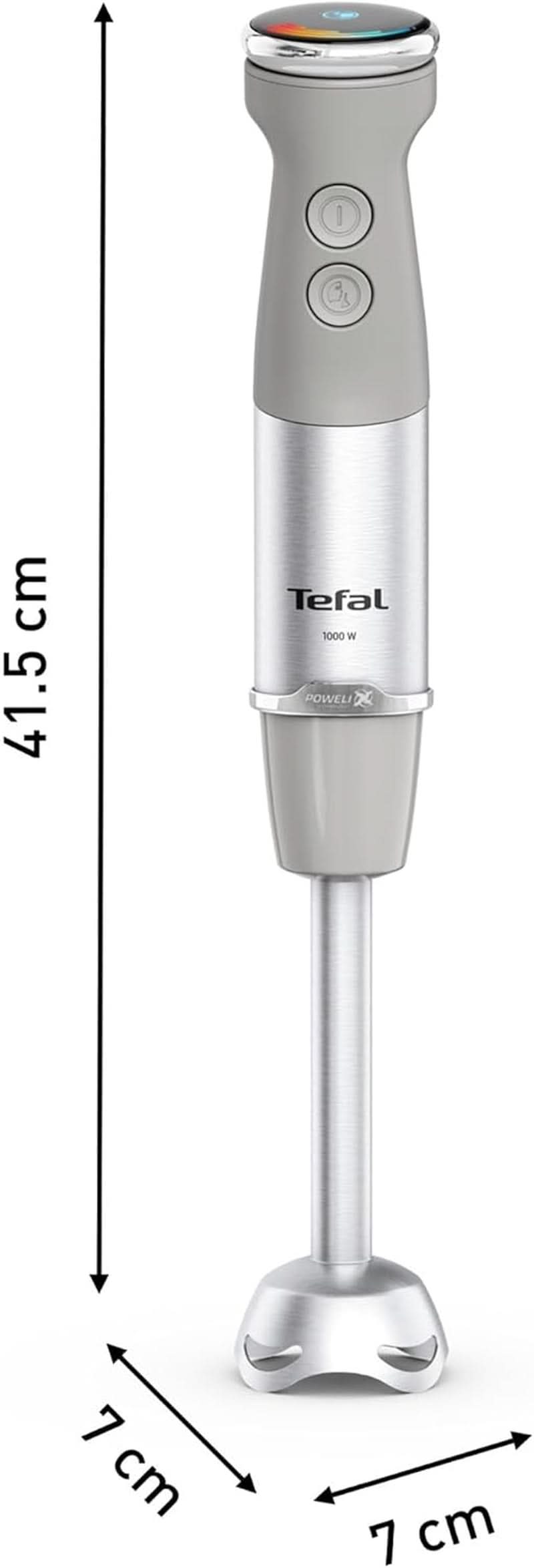 Tefal Quickchef+ 3 az 1-ben XL Stabmixer/Zerkleinerer/Schneebesen, 1000 W, Intuitív Geschwindigkeitsregelung, Turbo-Taste, Powelix-Messer-Technologie, Edelstahl, Grau, HB67MB30 Kitchen Naty Shop