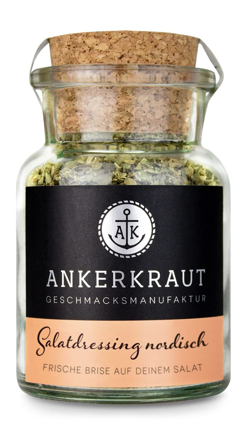 Ankerkraut salátaöntet Nordisch Gewürz, 115g parafa üvegben, öntet Knackigen Salat Schnell Selber Machen számára, Premium Qualität aus Hamburg