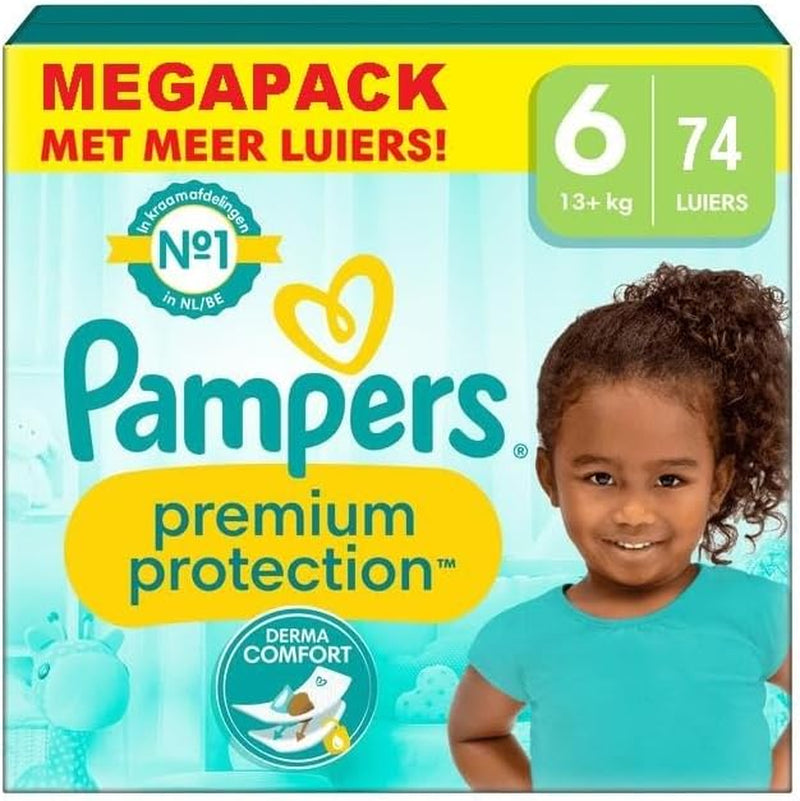 Pampers Premium Protection Size 6, 74 pelenka, 13 kg+, #1 a kényelemért és az érzékeny bőr védelméért
