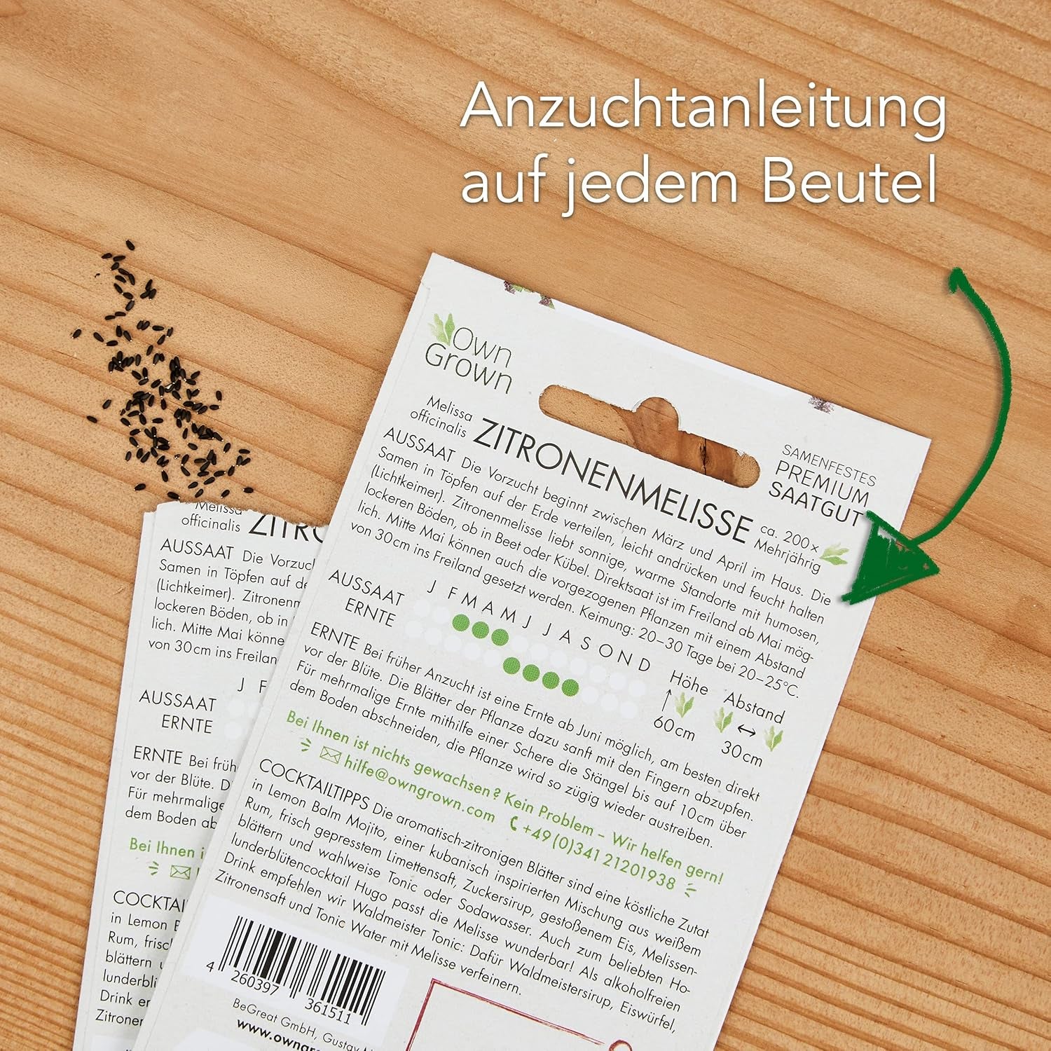 Cocktail Kräuter Samen Set Von Owngrown - 8 Sorten Samen Für Frische Kräuter Pflanzen Auf Fensterbank, Balkon Oder Im Garten - Zitronenmelisse, Basilikum, Estragon, Minze Und Mehr