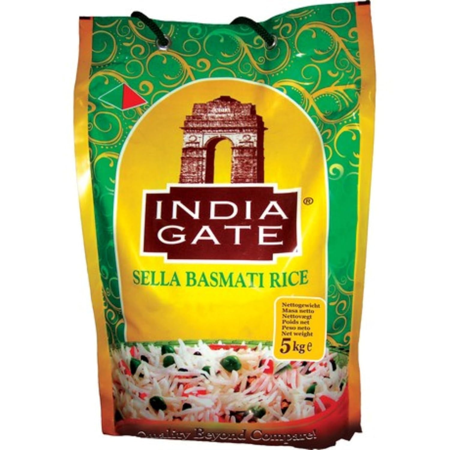 INDIA GATE Premium Basmati Rice – Hosszú szemű finom, aromás rizs Indiából, finom hosszú szemű (1 x 5 kg)