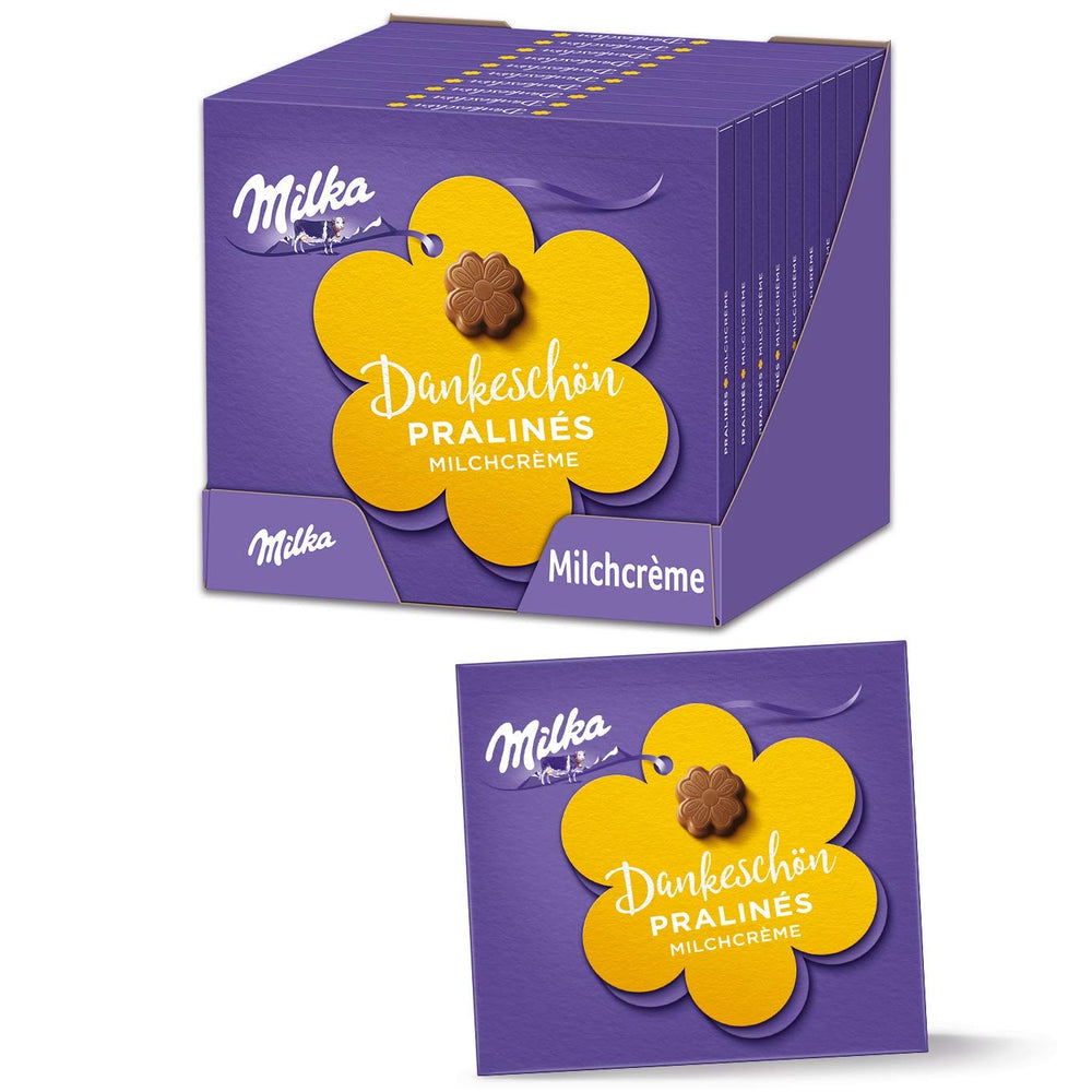 Praliné Milka Little Thank You – alpesi tejcsokoládé finom tejszínes töltelékkel – 12 x 44g