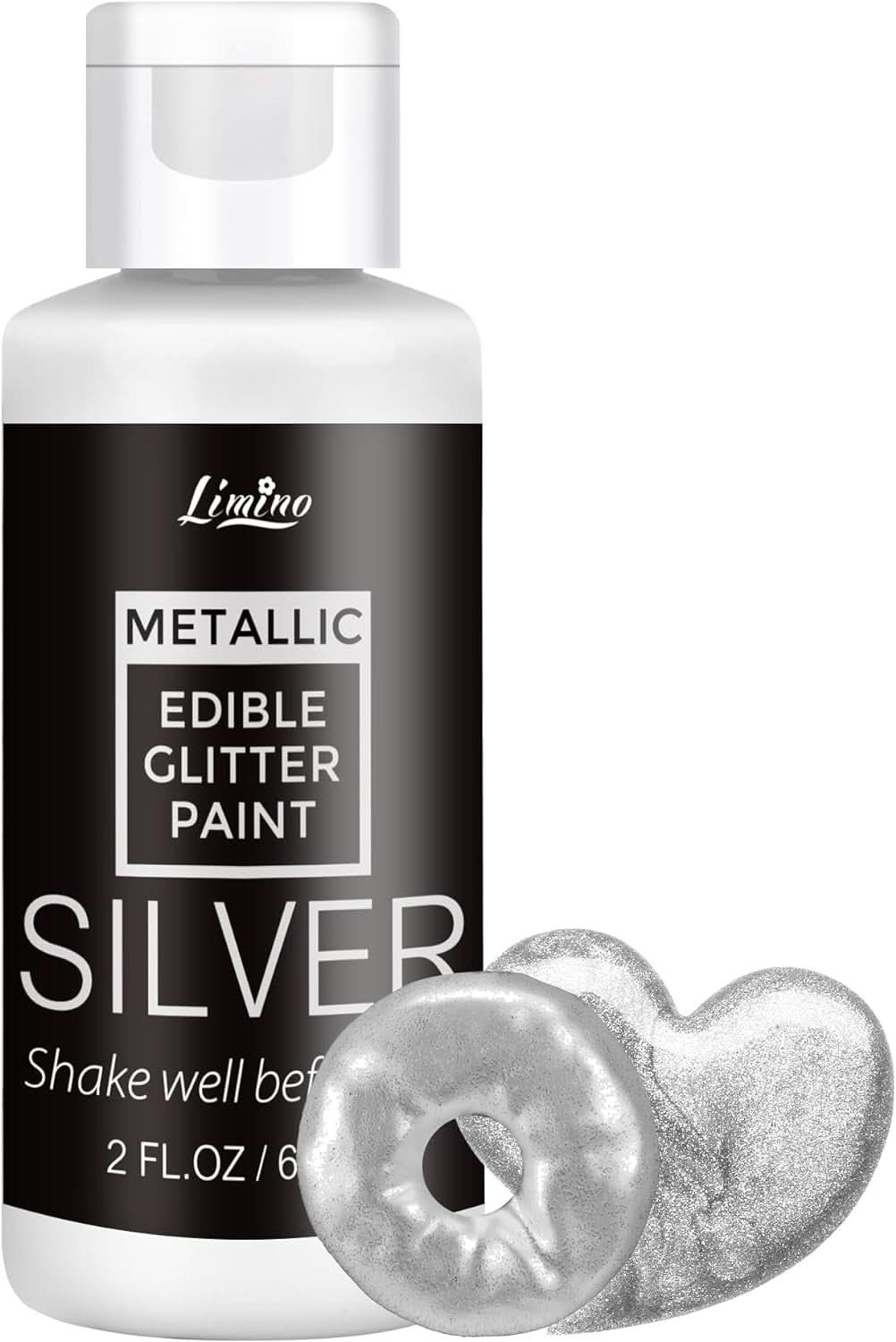 Folyékony ehető glitter, 60 ml Naty Shop Silver