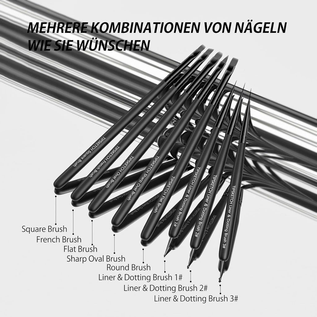 Nagel Pinsel 8 Stück Pinsel Für Gelnägel,Nageldesign Gel Pinsel Dotting Painting Line Pen Für Nagellack Gel Acryl Nagel Pinsel Nailart Kit Acryl Pinsel Fineliner Nägel Selber Machen