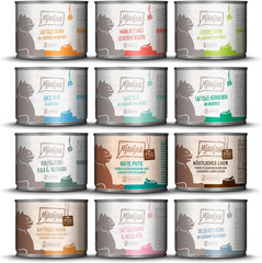 MjAMjAM - Hrană umedă premium pentru pisici - cutie delicioasă, pachet de 12 (12 x 200 g), fără cereale cu carne suplimentară