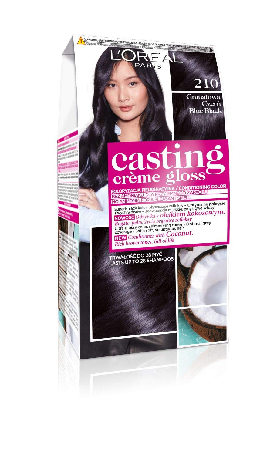 L'Oréal Paris Casting Crème Gloss 210 Culoare de păr - Albastru marin Negru Vopsea pentru par Naty Shop 210 Culoarea părului - Albastru marin Negru 1 G (1 pachet)