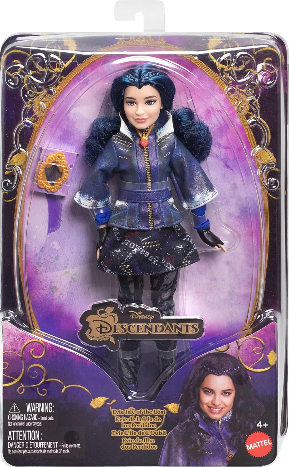 Mattel Los Decendientes, muñeca Evie, la Isla de los Perdidos, décimo Aniversario, conjunto, accesorii și articulații Flexibles, inspirație în film, JFG75