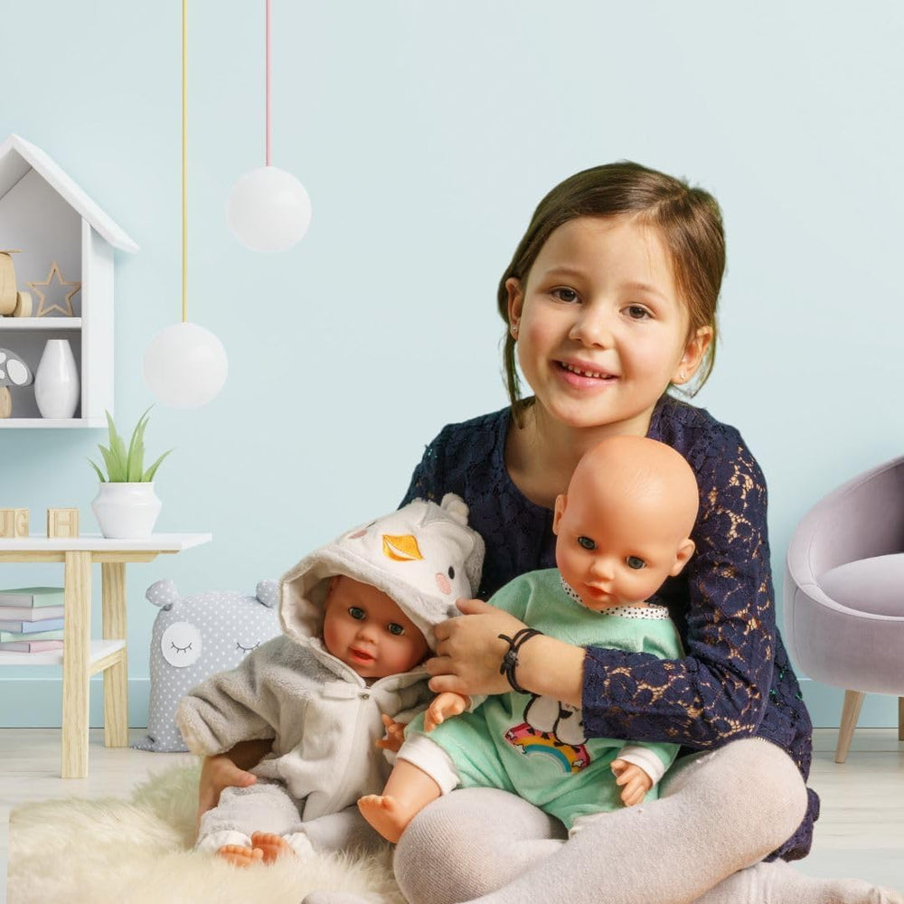 Heless 2181 - Romper for Puppen im Pinguin Pünktchen Design, aus Softvelours mit high quality Bestickung, Größe 35-45 cm