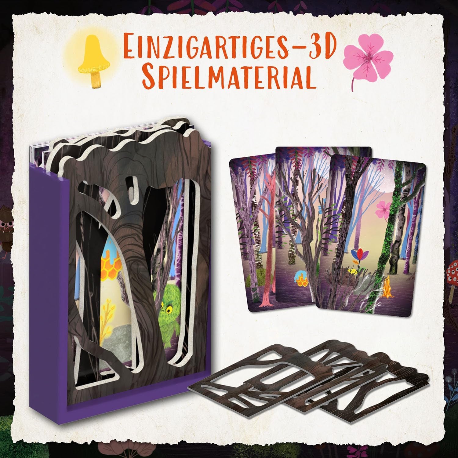 Kosmos 685027 Árnyak erdeje, Kooperatív játék 2-4 éveseknek, 7 éves kortól, Társasjáték gyerekeknek, Kiváló 3D anyaggal, 18 fejezetben, kb 15 perc játékidővel