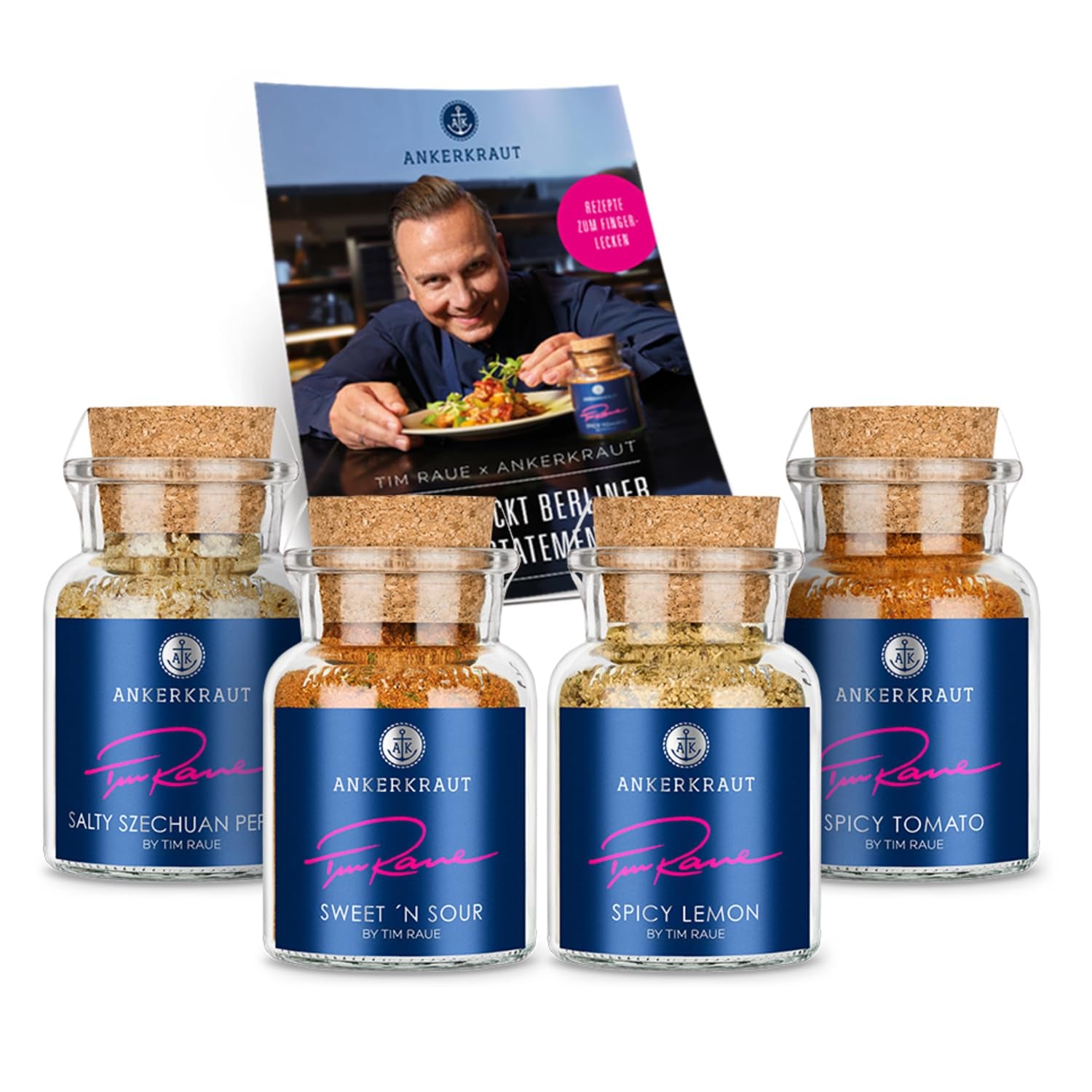 Tim Raue Ankerkraut Smoky Fries, Mischung würzender Ingredient für Pommes Frites, Gourmet Pommes mit Rauch-Aroma, 145 g Korkenglasban