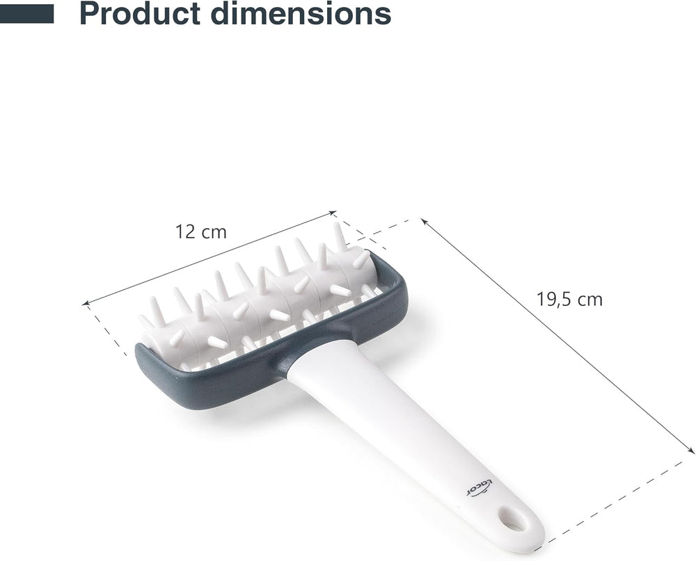 - 68802 - Küchenrollkissen, Tupfwalze, Nudelrolle, Verhindert Blasen im Teig, Ergonomischer Griff, 100% Abnehmbar, Spülmaschinenfest, Polipropilén, BPA-frei, 12x19,5 cm