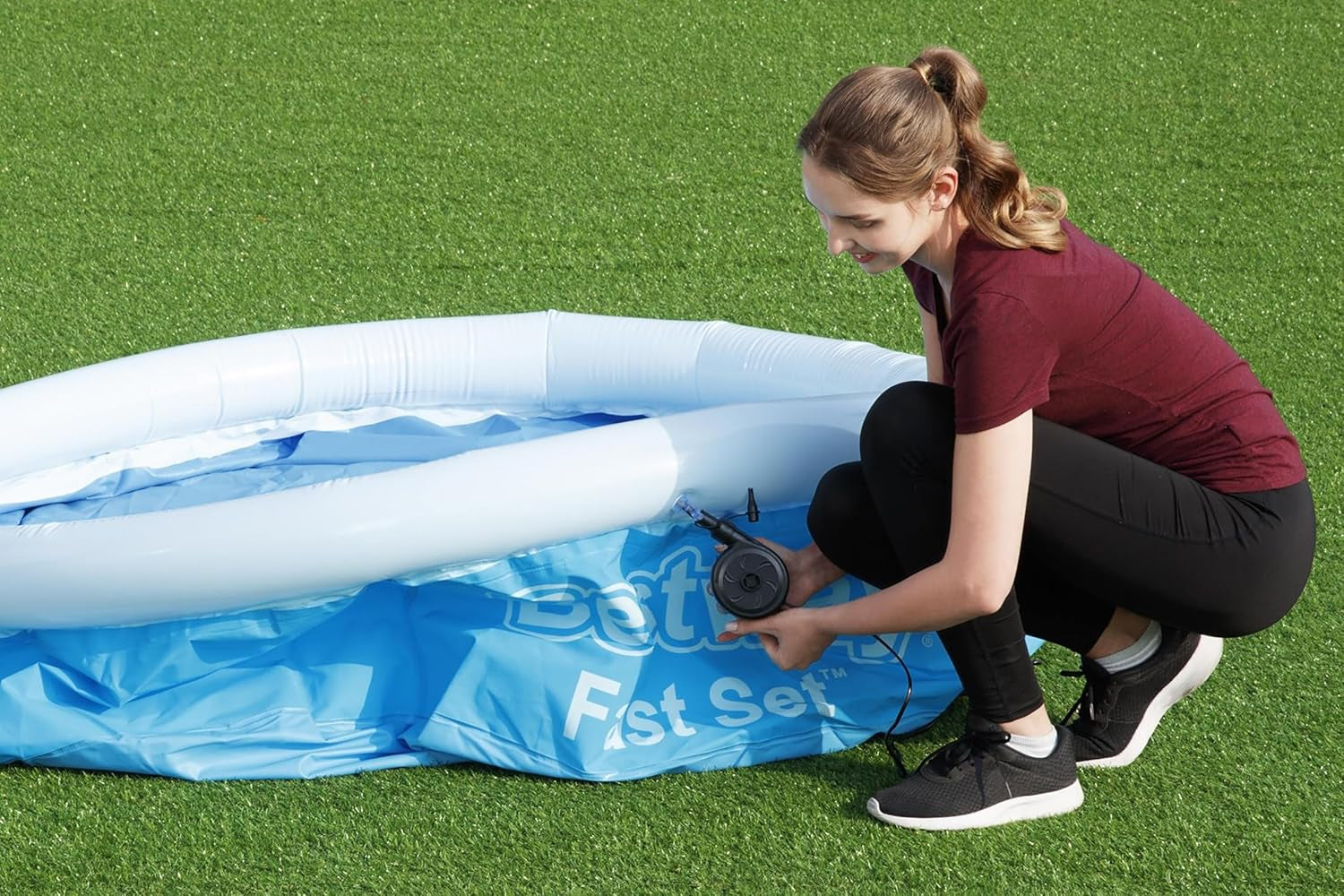 Bestway Fast Set medence, pumpa nélkül, kék, 366 x 76 cm, tartozékok nélkül