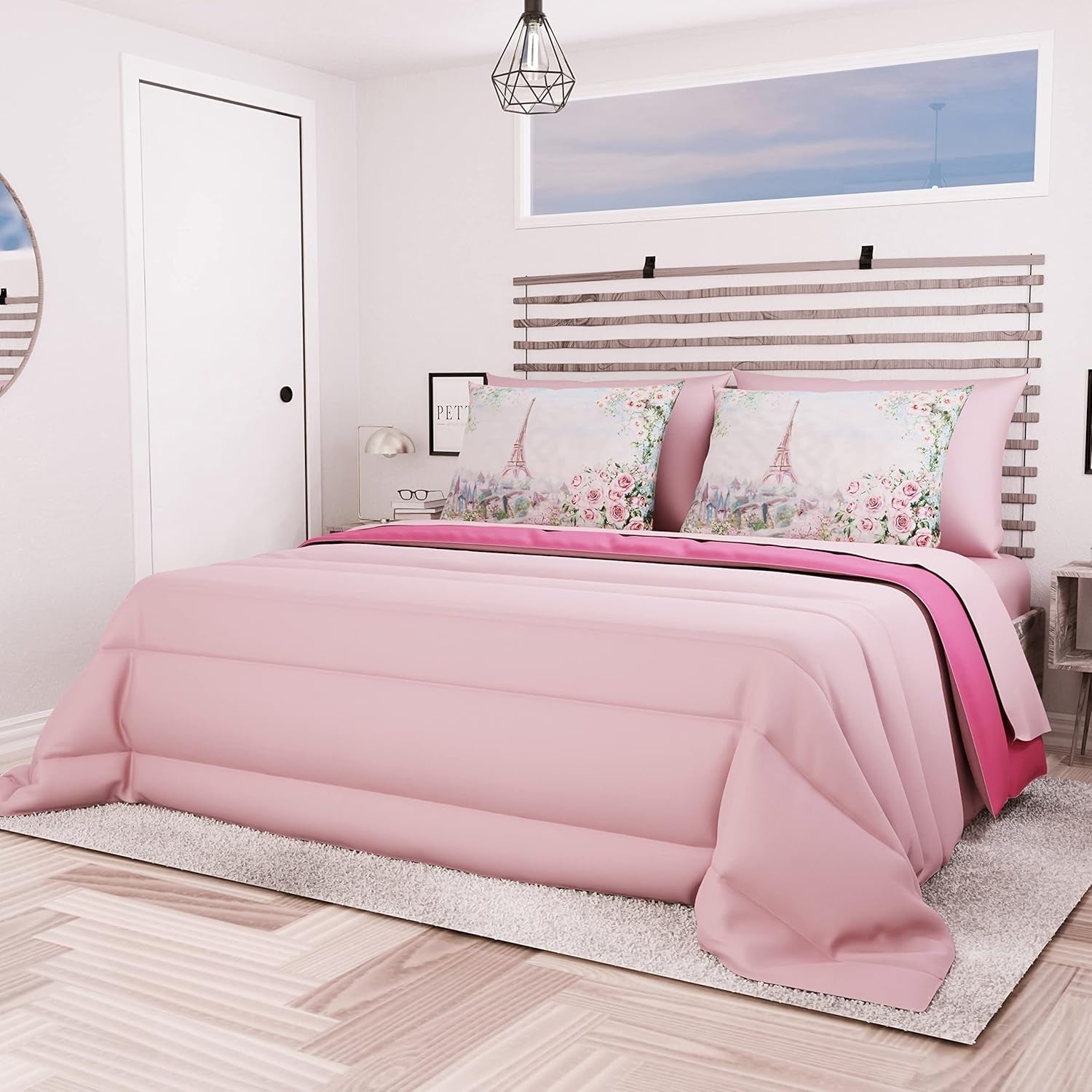 PETTI Artigiani Italiani - Cuvertură de iarnă pentru pat dublu, maxi, monocoloră, față-verso, alb, gri, 100% Made in Italy