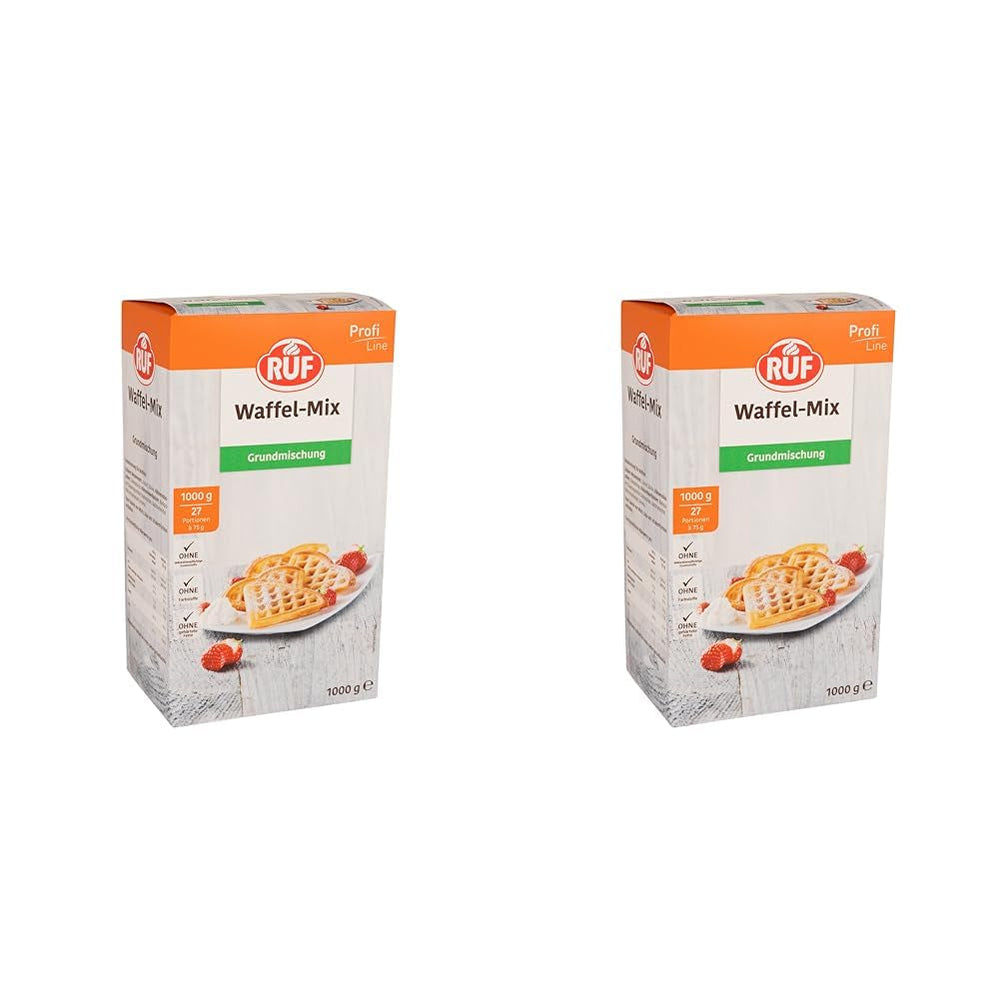 RUF Rührkuchen Backmischung, Nur Wasser & Öl Zugeben, Rezeptur Für Blechkuchen, Kastenkuchen, Muffins, Gugelhupf Und Tortenböden, 1X1000G Amestec pentru copt si gatit Naty Shop Waffelteig 1 Kg (2Er Pack)
