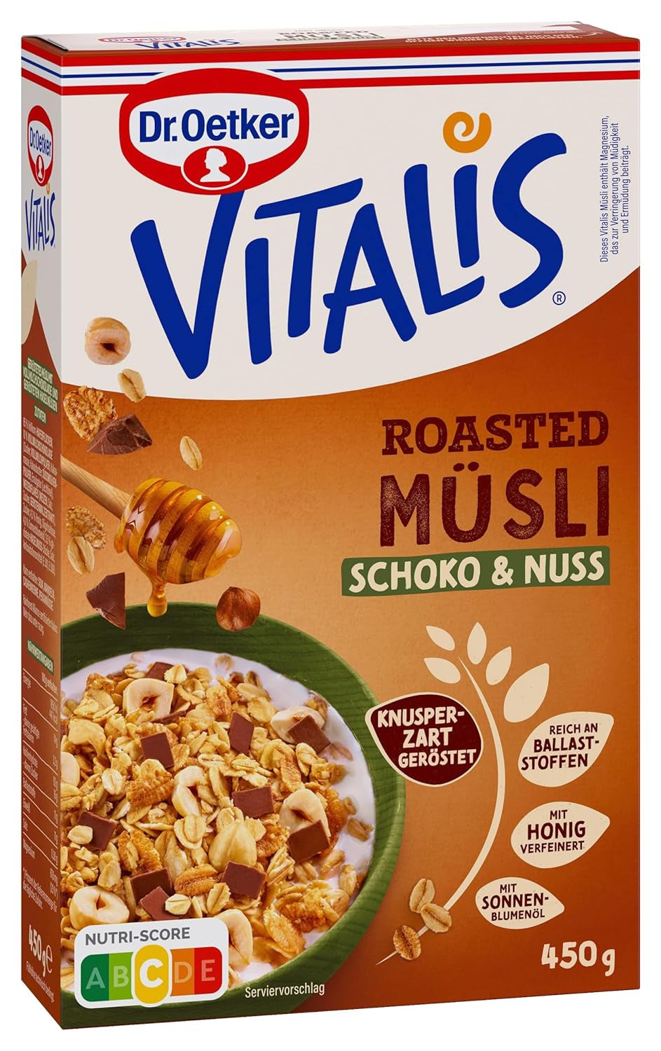 Dr. Oetker Vitalis pirított müzli áfonyával és tökmaggal: Pirított müzli szárított áfonyával, 8 db (8 x 501 g) csomag