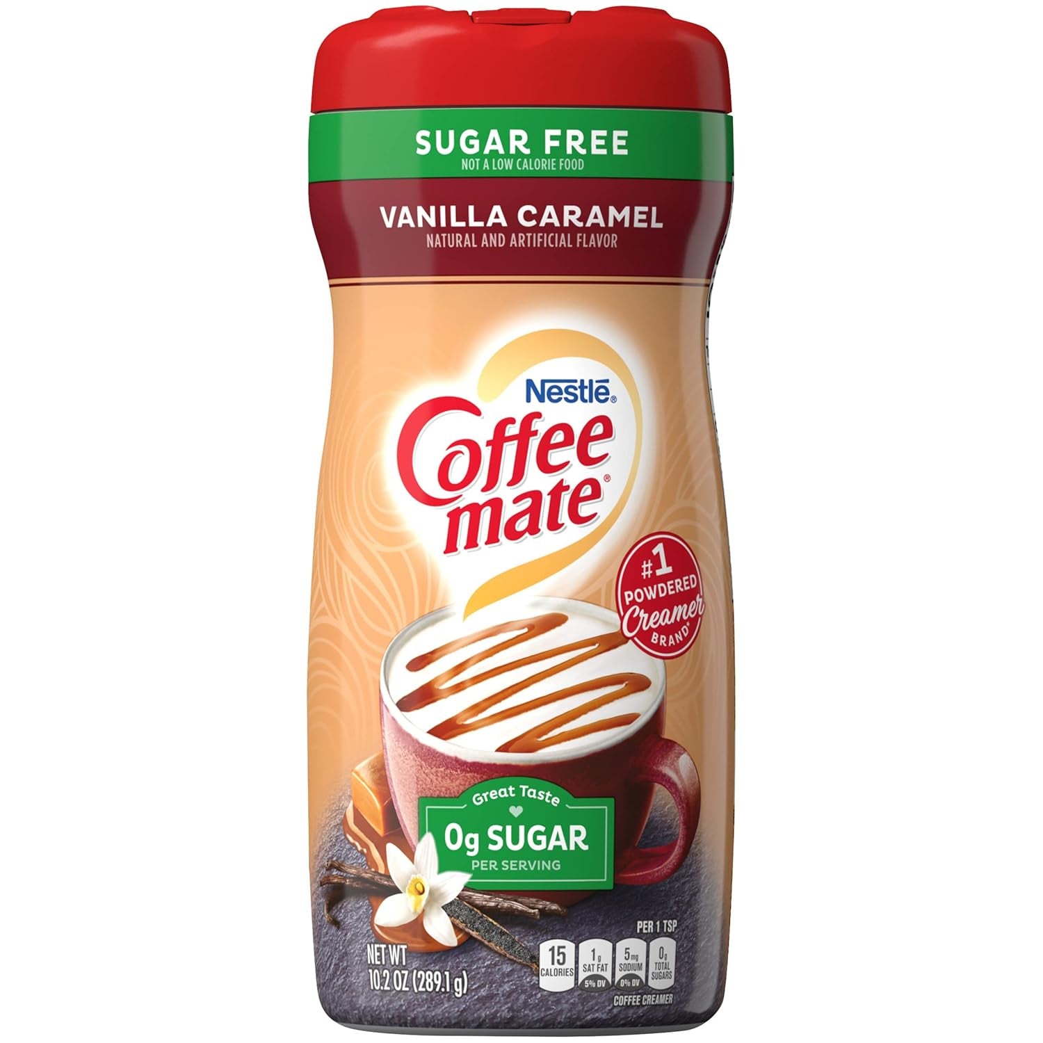 Coffee-Mate vanília karamell, cukormentes porított kávékrém, Kaffeesahne por - vanília karamell - OHNE ZUCKER! az USA-ból