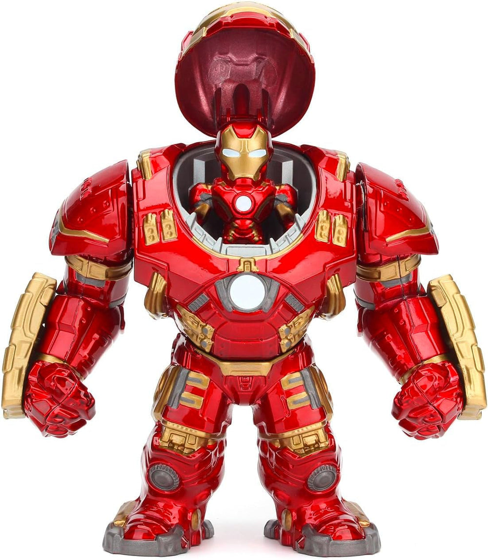 Jada Toys Marvel Figure Hulkbuster & Ironman, nyitott és zárt sisak, gyűjthető figurák, készlet, öntvény, piros, méret: 6 hüvelykes Hulkbuster és 2 hüvelykes Ironman akciófigurák Naty Shop