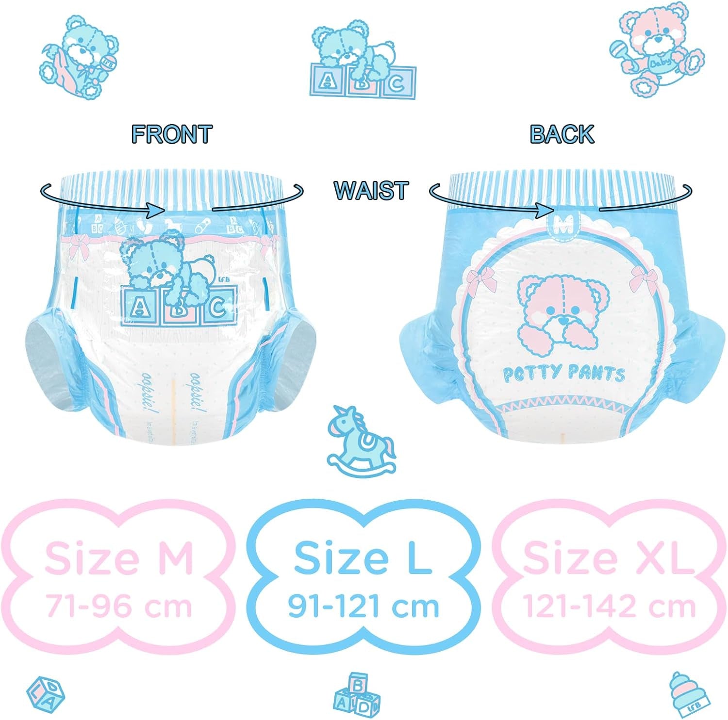 Nyomtatott pelenkák felnőtteknek 5500-5800 ml 10 db - WC-nadrág (XL)