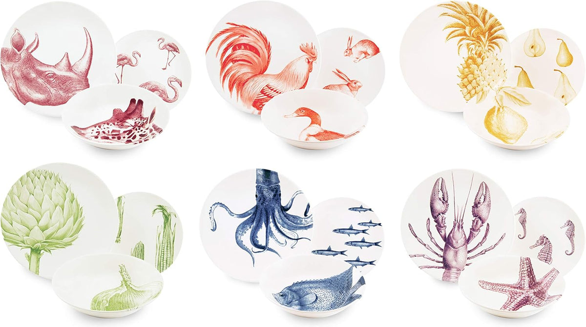 Farfurie Excelsa Flora & Fauna, ceramică, multicoloră