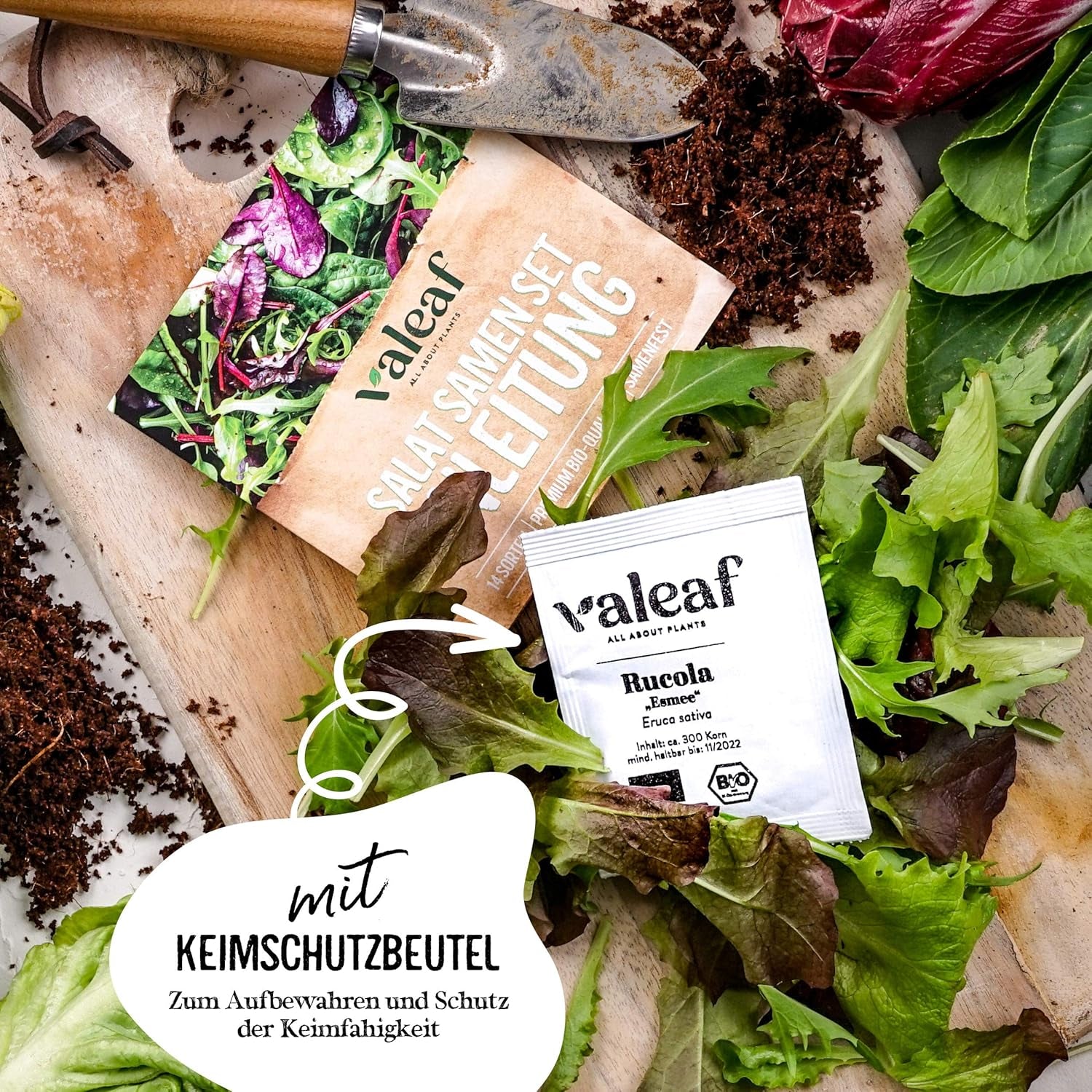 BIO Salat Samen Set - 14 Sorten Salatsamen Aus Biologischem Anbau I Samenfestes Salat Saatgut I Bio Salat Set Für Balkon, Garten Und Hochbeet I 14Er Saatgut Gemüse Inkl. Gemüsesamen Alte Sorten