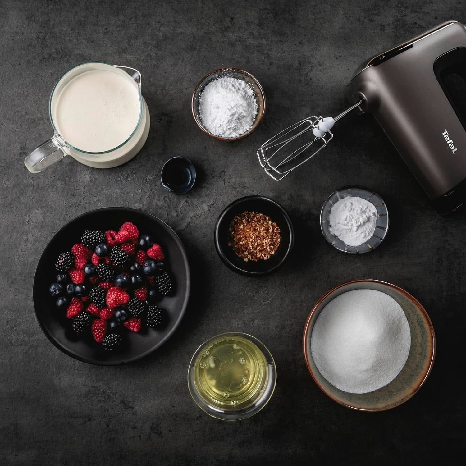 Tefal HT650E Power Mix Silence kézi keverő | 600 Watt | Változtatható fordulatszám-szabályozó | Turbo-Und Auswurf-Funktion | Extreme Leisure Engine | Incl. 2 Rührbesen Und 2 Knethaken | Búza konyha Naty Shop