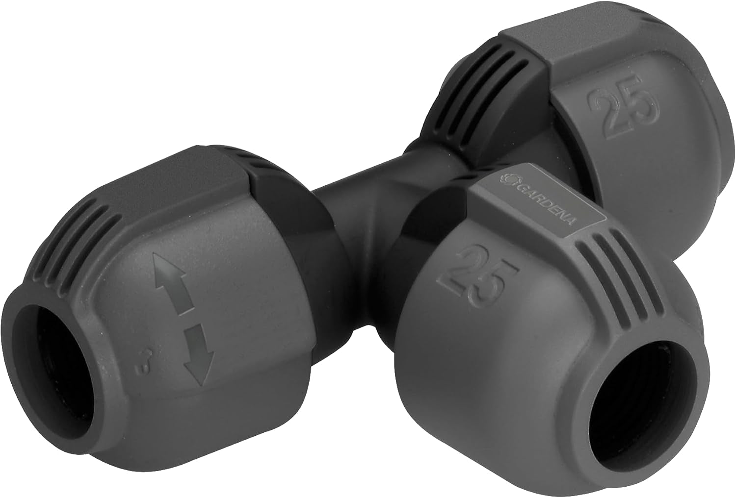 Sistem de irigații Gardena, piesă în L: Conector pentru schimbarea direcției conductei de alimentare, 25 mm, tehnologie de conectare Quick&Easy, compatibil cu conductele de alimentare Gardena de 25 mm, asamblare fără unelte (2773-20)