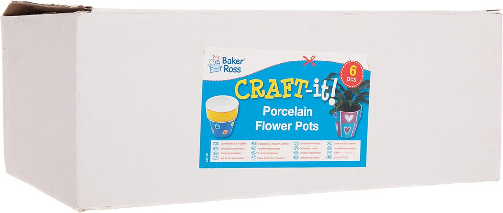 Ghivece mini din porțelan Baker Ross (6 bucăți), Porțelan