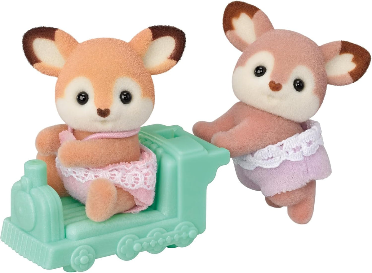 Sylvanian Families 5800 REH Zwillinge, Spielset mit Tierfigur, Tierfiguren Wald, Spielzeug für Kinder ab 3 Jahren