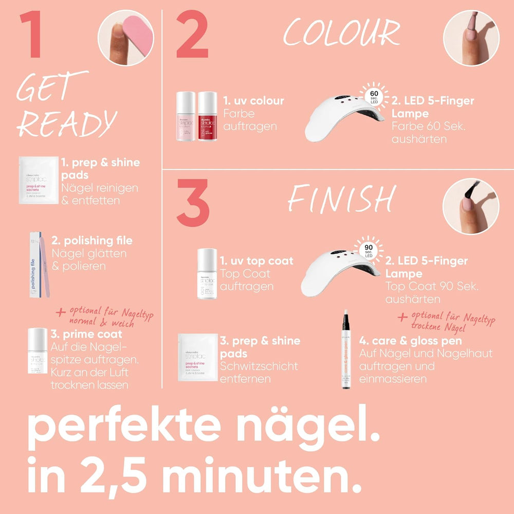 alessandro Striplac UV Top Coat Rosé - Fényes, karcálló körmök akár 15 napig - Használható színnel és szín nélkül is - Gyengéd eltávolítási technológia - Vegán - Rózsaszín, Átlátszó, 6,5 ml