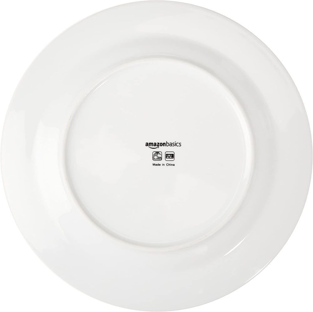 Set de veselă Amazon Basics Cafe cu margine neagră, 16 piese, pentru 4 persoane