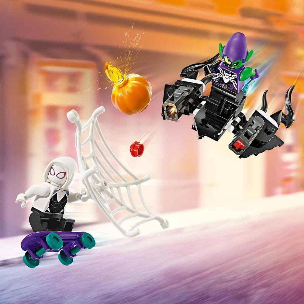 LEGO Marvel Pókember Versenyautó és Méregzöld Goblin, Pókszerepjáték szuperhős figurákkal és megépíthető autóval, Ajándék gyerekeknek, fiúknak és lányoknak 7 éves 76279 építőkészletek Beuche den LEGO-Store