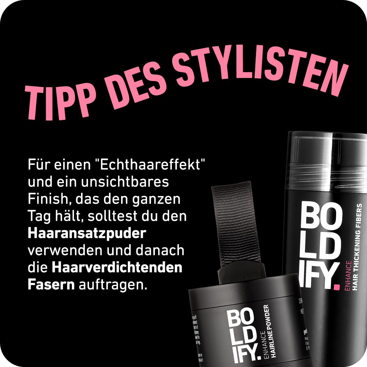 BOLDIFY pulbere rădăcină 4g - corector de păr pentru îngroșarea părului pentru femei și bărbați, acoperire gri pentru 48h, machiaj de păr rezistent la apă pentru a ascunde rădăcinile (negru) Vopsea pentru par Naty Shop