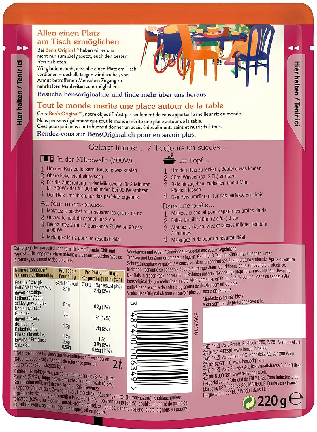 BEN'S ORIGINAL™ mexikói expressz rizs 6 x 220 g