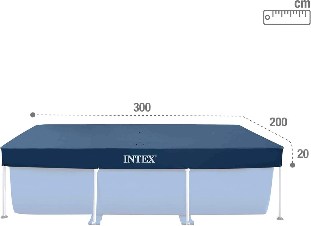 Intex 28038 - Ponyva téglalap alakú föld feletti medencékhez, PVC, kék, 300x200 cm