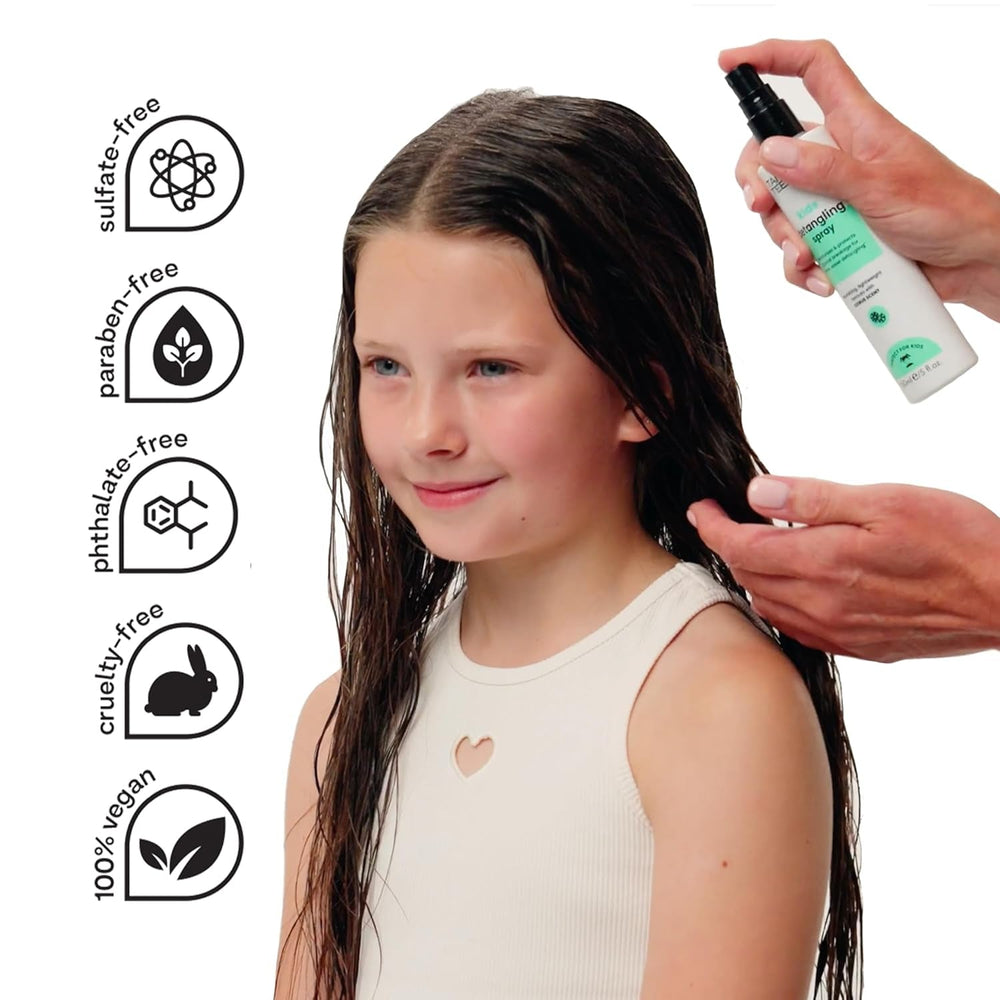 incurcare Teezer Detangling Spray pentru copii - Fără noduri, fără lacrimi - Parfum proaspăt de citrice - Vegan și fără cruzime - Detanglare delicată și rapidă Produse pentru descurcarea părului Naty Shop