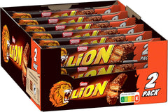 Nestlé LION csokoládészelet karamellel, ropogós snack, ropogós csokoládé és ropogós chips, karamell töltelék, különleges étkezési élmény, több csomag, 28 csomag (2 x 30 g)