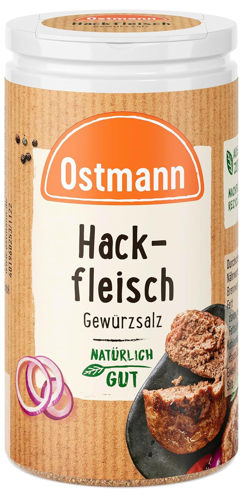 Ostmann Gewürze - Hackfleisch Gewürzsalz | Gewürz für Hackfleisch, Buletten oder Cevapcici | 60 g Streudose-ban