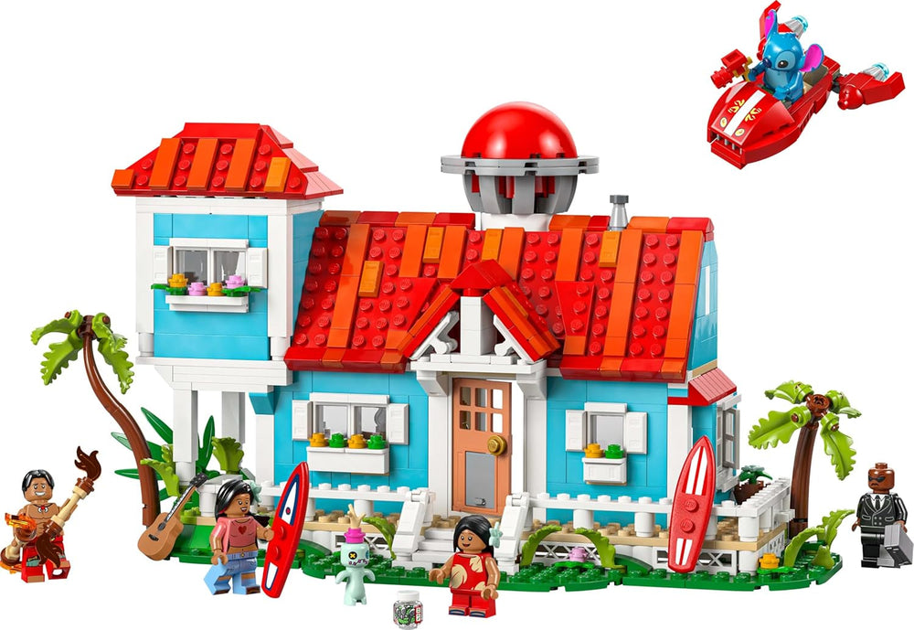 LEGO Ç€ Disney Beach House a "Lilo and Stitch"-től - Megépíthető játék 6 szobával, csillagvizsgálóval, űrhajóval és 5 minifigurával - születésnapi ajándék 9 év feletti lányoknak és fiúknak és rajongóknak 43268 Besuche den LEGO-Store építőkészlet