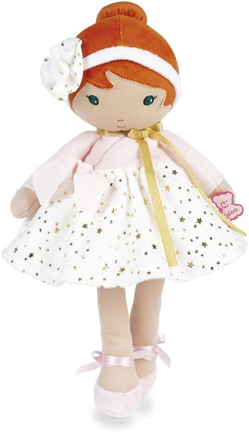 KALOO - Tendresse – Meine 1. Puppe aus Amandin-Stoff – Stoffpuppe 25 cm – Rosa aus Chiffon – Matte Haut – schöne Geschenkbox und Band personalisierbar – ab der Geburt K200004