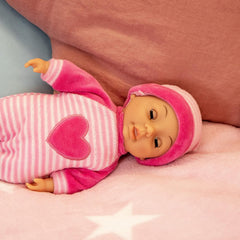 Bayer Design 92802AS Primul Meu Bebeluș 28cm, Păpușă Bebeluș, Păpușă cu Corp Moale și Ochi Dormitori, Foarte La îndemână, Ținută Drăguță, Roz