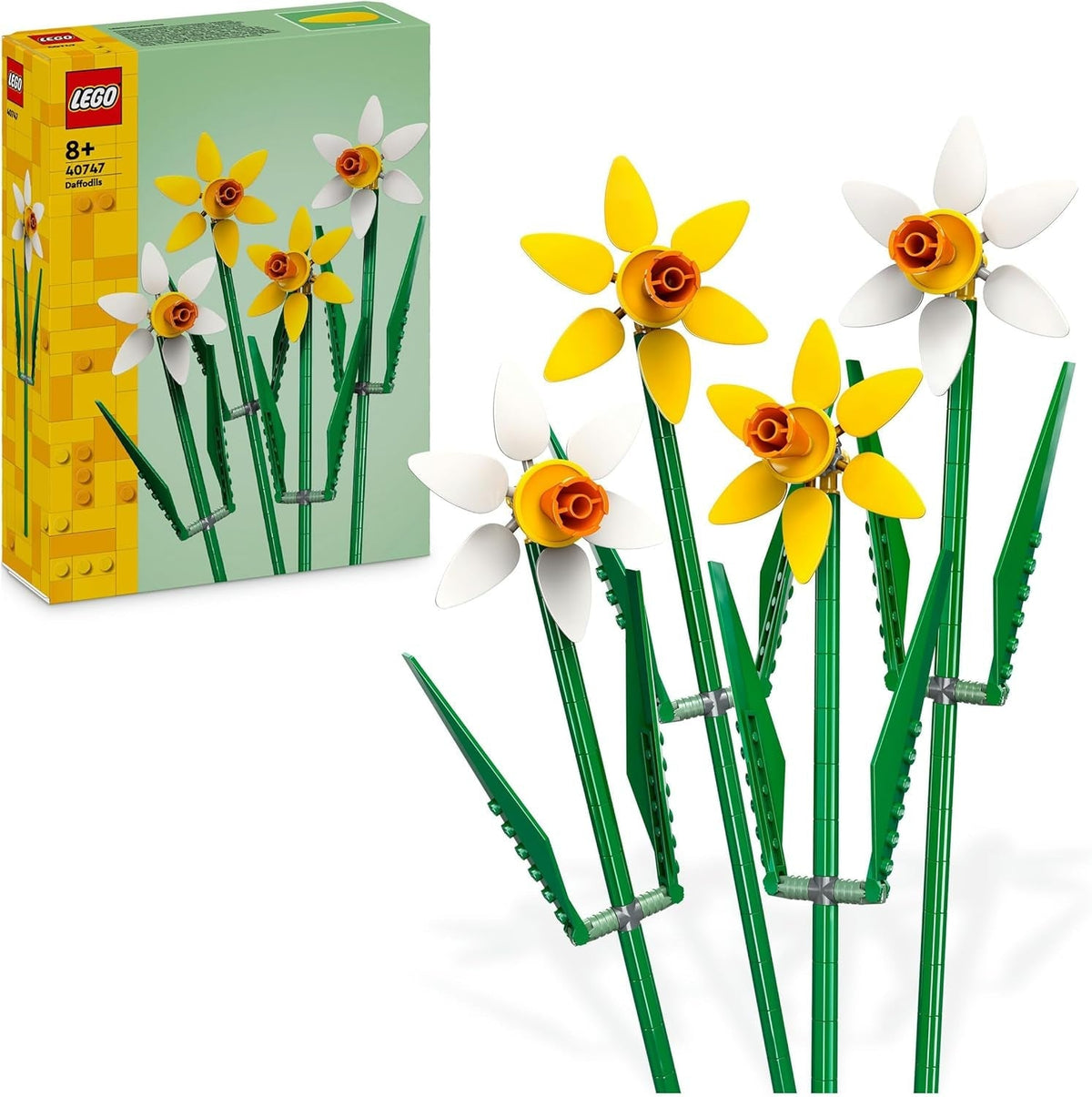 Nárciszok LEGO Botanicals - Húsvéti ajándékok lányoknak és fiúknak - Művirágok gyerekeknek - Virágcsokor szoba vagy iroda dekorációjaként - Ajándék nőknek - 40747 Építőkészlet Besuche den LEGO-Store Single